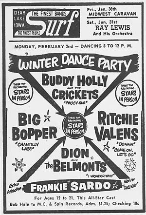 Original Winter Dance Party newspaper ad